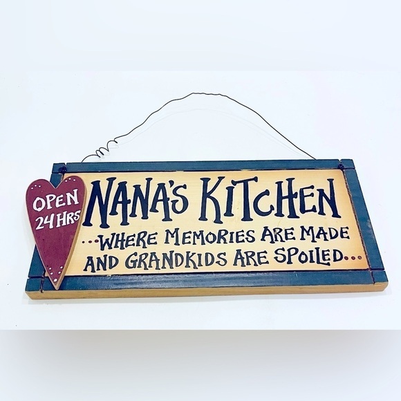 Nana's Kitchen Rustic Farmhouse Sign Wall Decor Wood Plaque Primitive 12x5.5” - Picture 2 of 5